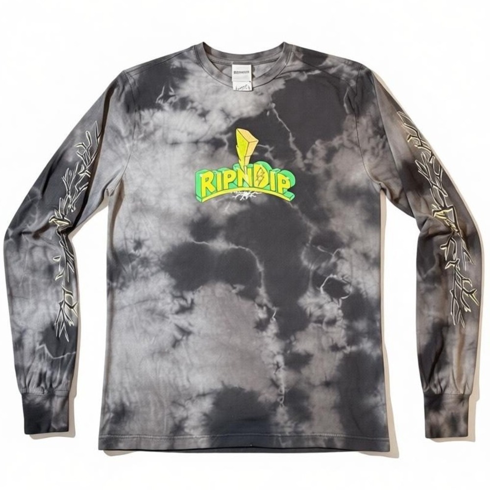 RIPNDIP Power Nerm Long Sleeve Tie Dye Shirt Graphic Print Size Small‎